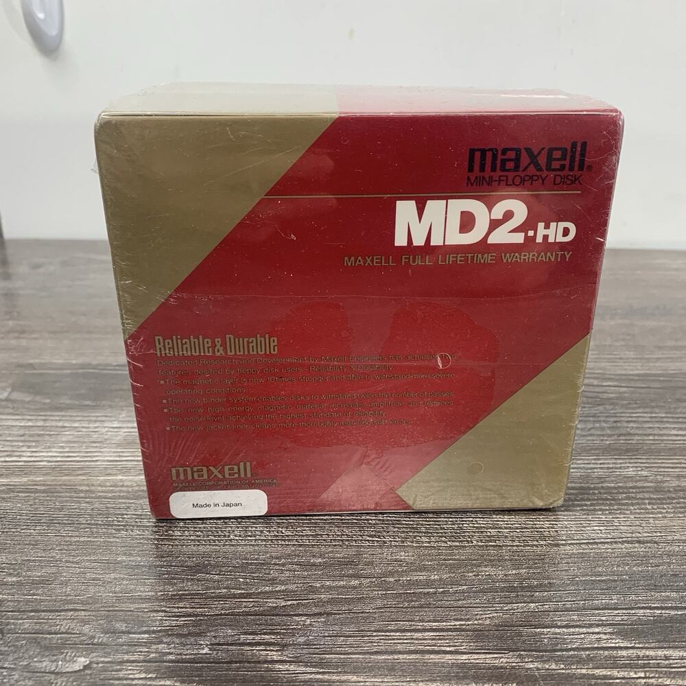 Maxell MD2-HD Mini-Floppy Disk, 5 1/4", 2‎ Packs 10 Per Pack 20 Total! Sealed!